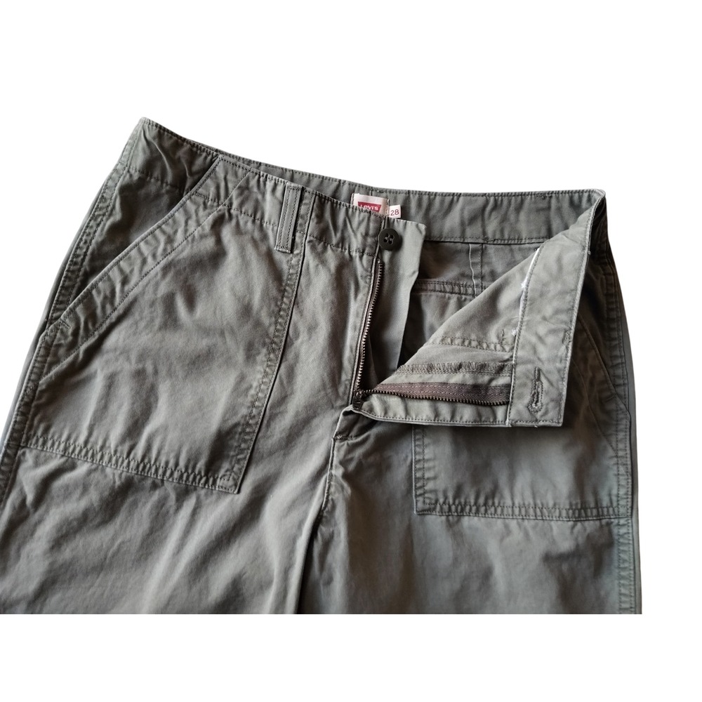 Levi's Women's Sage Green Lightweight Mide Rise Straight leg Pants Size 28 - Picture 5 of 10